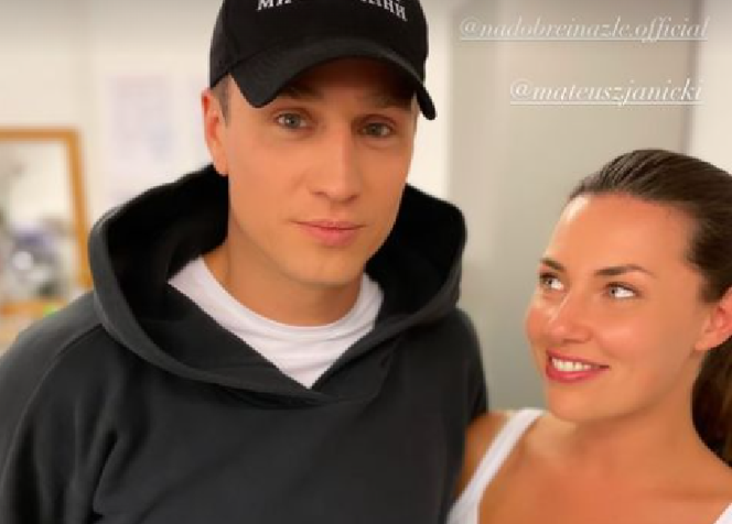 Na dobre i na złe po wakacjach 2022. Michał Wilczewski (Mateusz Janicki), Olena (Tetiana Malkova) na planie