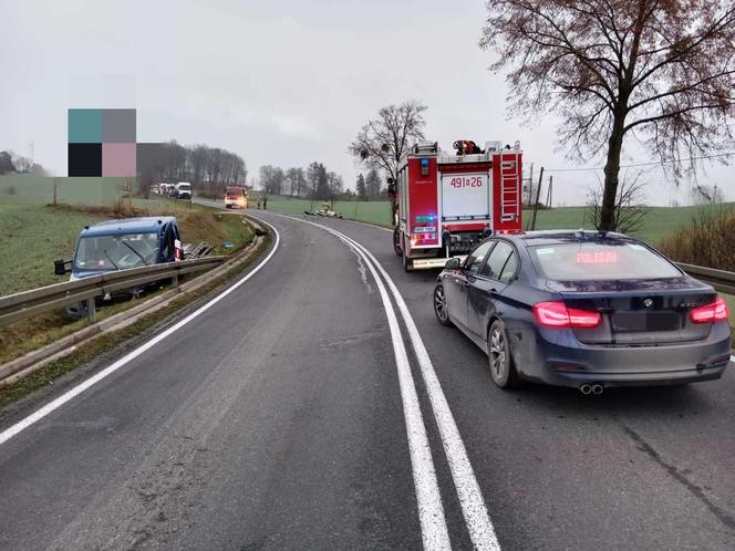 Zalec. Poważny wypadek na DK 59. Dwie osoby są ranne [ZDJĘCIA]