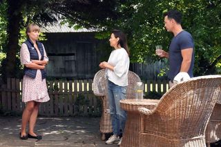 Barwy szczęścia odc. 3082. Kasia (Katarzyna Glinka), Mariusz (Rafał Cieszyński), Szymańska (Agata Pruchniewska)