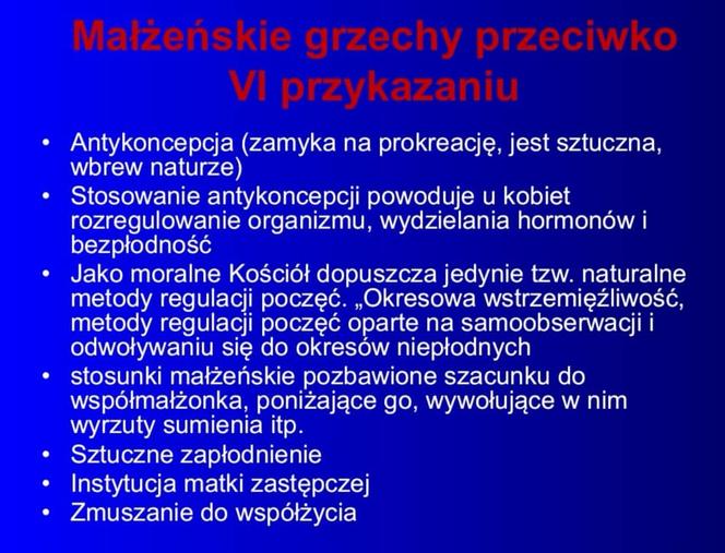 Slajdy z lekcji religii w liceum w Limanowej