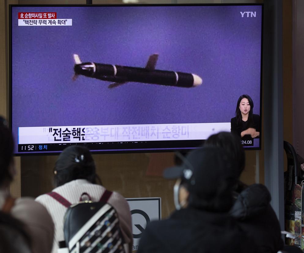 Północnokoreańska telewizja relacjonuje test rakiet