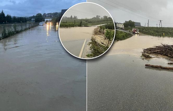 Intensywne deszcze nad Małopolską. Zalane ulice i masa podtopień. Strażacy wyjeżdżali co chwilę [ZDJĘCIA]. 