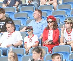 Kibice na meczu gwiazd Polska - Brazylia na Stadionie Śląskim