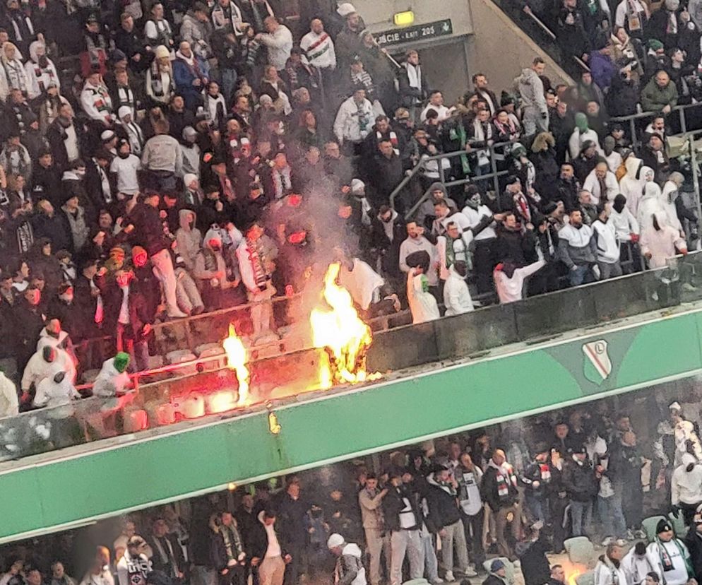 Kibice Legii podpalili sobie stadion 