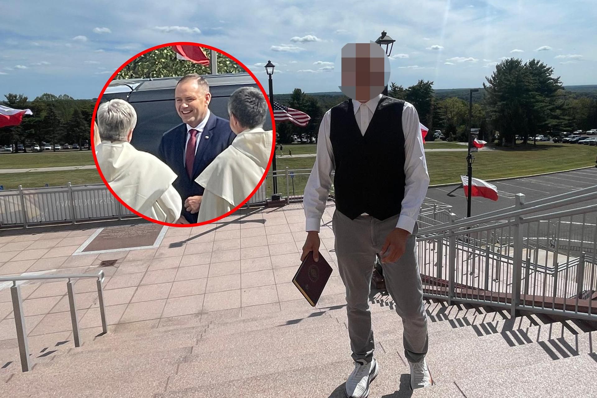 Fałszywy ksiądz wszedł na mszę z Nawrockim w USA. W przeszłości groził, iż wysadzi B…