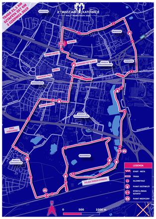 Katowice: Ulicami miasta przebiegnie Wizz Air Half Marathon. Mieszkańców czekają utrudnienia w ruchu [MAPY]