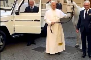 Papież Leon XIV otrzymał w środę białego konia czystej krwi arabskiej ze stadniny w Kołobrzegu-Budzistowie