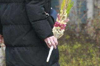 Marta Kaczyńska z synkiem Stanisławem wybrała się w niedzielę palmową do kościoła