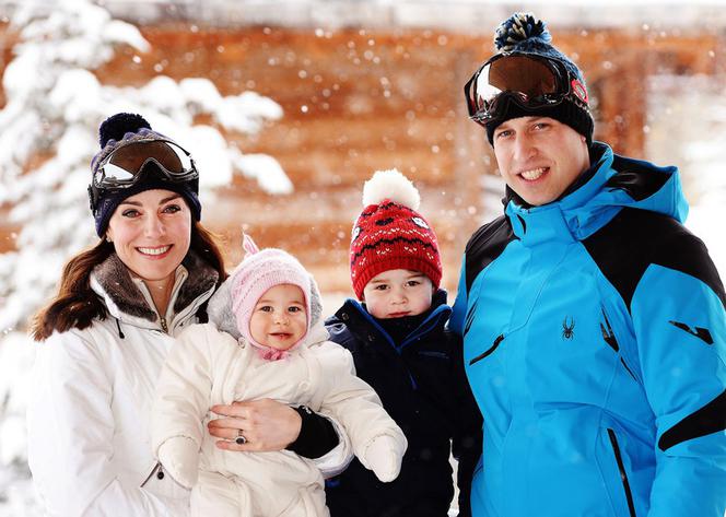 Księżna Kate i Książę William z dziećmi w Alpach