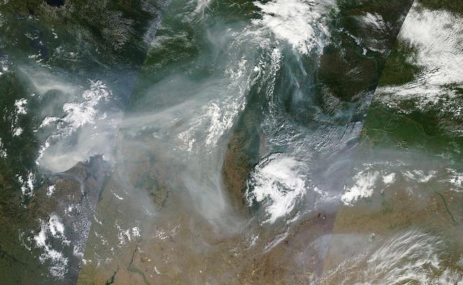 Zdjęcia satelitarne pożarów w Rosji
