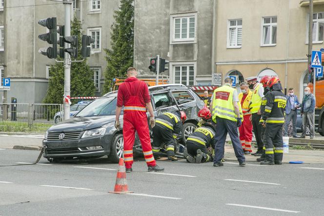 Wypadek na skrzyżowaniu Grójeckiej z Wawelską