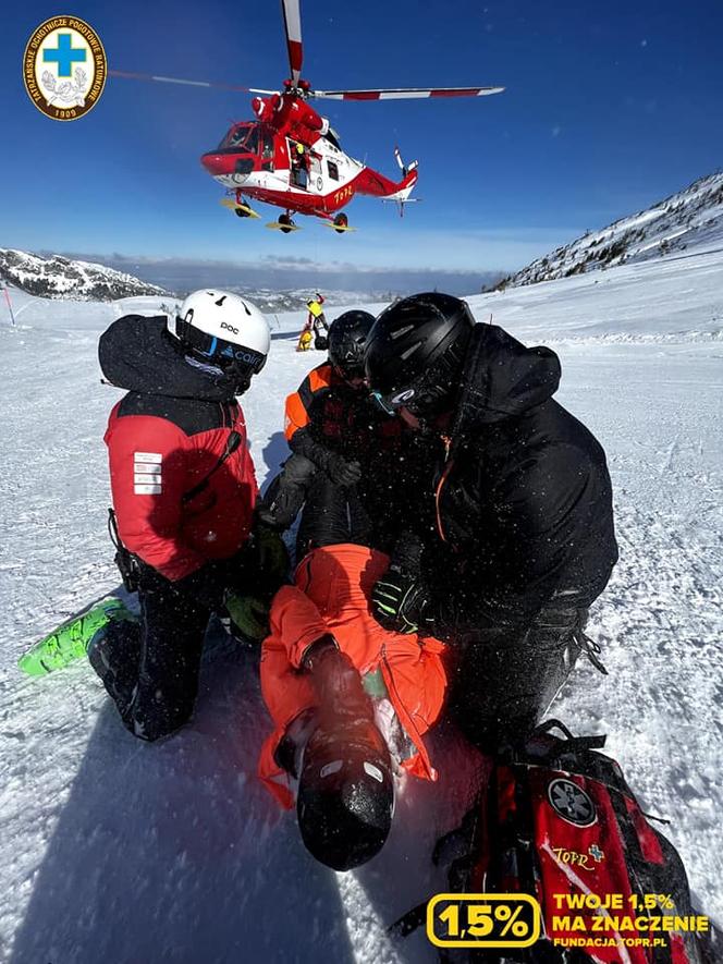 Ewakuacja snowboardzistki z Kotła Goryczkowego