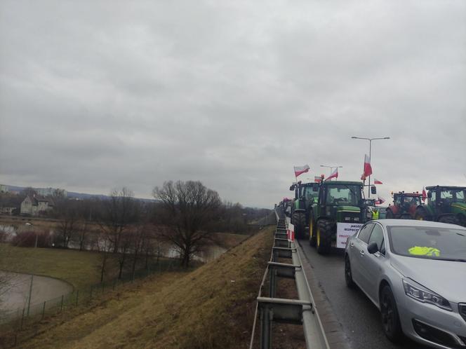 Protest rolników w Elblągu na S7