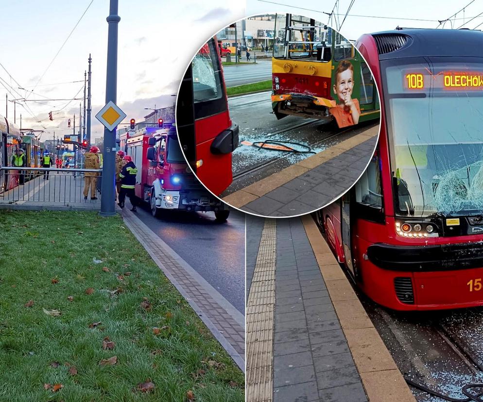 Zderzenie dwóch tramwajów w Łodzi! Kilka osób zostało rannych [ZDJĘCIA].