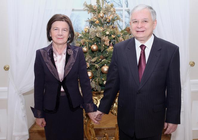 Lech Kaczyński z żoną Marią