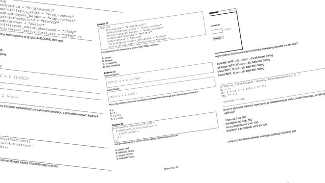 Egzamin zawodowy informatyk - przykładowe zadania. Nazwa kwalifikacji: Projektowanie, programowanie i testowanie aplikacji