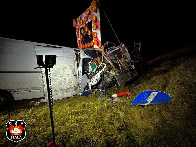 Wypadek na autostradzie A1 w Szarlejce