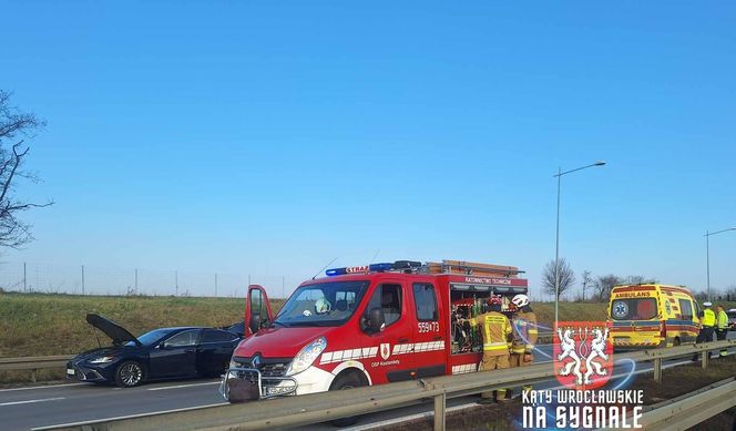 21.03.2025 - wypadek na autostradzie A4 pod Wrocławiem