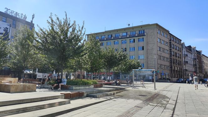 Katowice jak patelnia. Obowiązuje ruch cieniostronny. Nawet gołębie chowają się w cieniu