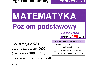 Arkusz CKE matematyka matura 2023 - nowa formuła. PDF, ODPOWIEDZI, ZADANIA