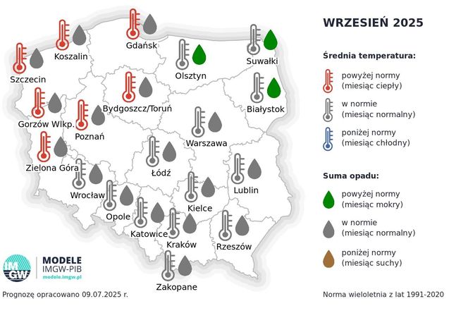 Pogoda długoterminowa IMGW na jesień 2025