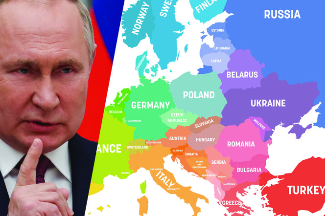 Vladimir Putin, mapa Europy