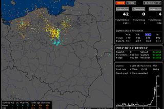 BURZE nad POLSKĄ 19.07.2012: NA ŻYWO - gdzie są i gdzie będą burze - MAPY, pogoda na czwartek, 19.07.2012