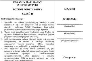 Matura 2012 - informatyka, poziom podstawowy