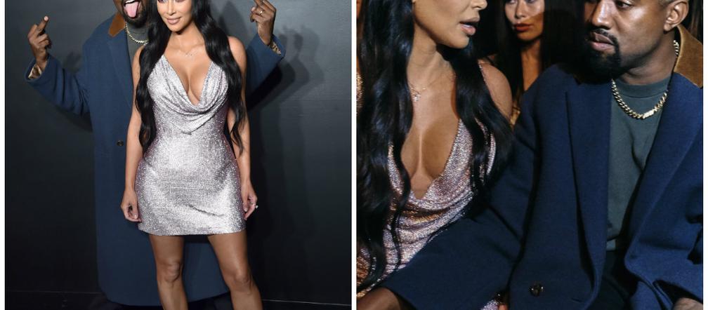 Kim Kardashian i Kanye West na pokazie Versace