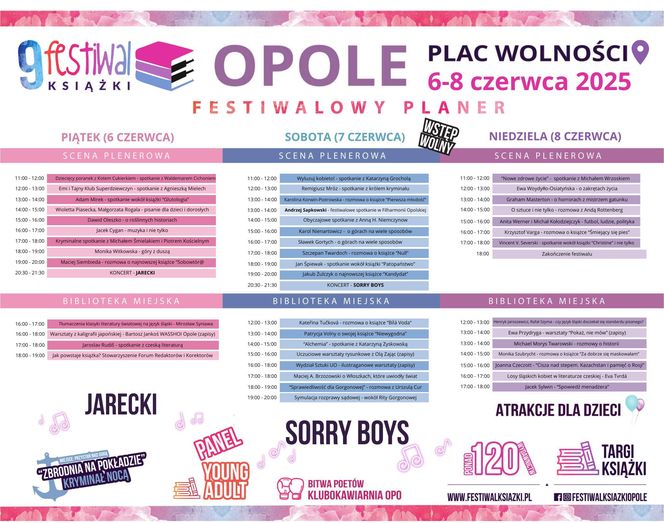 Plan opolskiego festiwalu książki