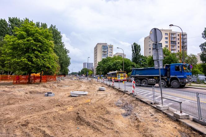 Budowa tramwaju na Stegny w Warszawie