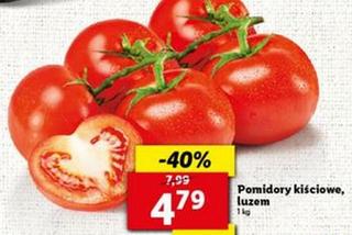 Pomidory kiściowe tylko 4,79 zł/1 kg