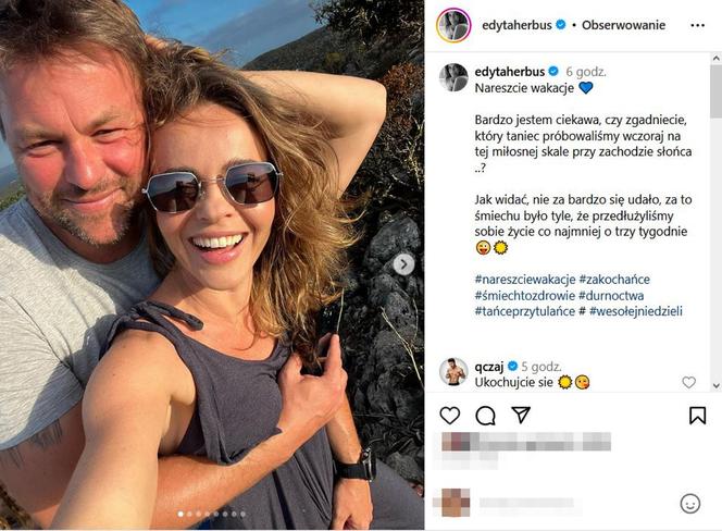 Edyta Herbuś z ukochanym na wakacjach