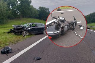 Motocyklista zginął po zderzeniu z osobówką