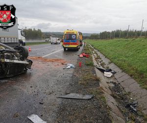 Dachowanie na autostradzie A4 pod Krakowem. Nie żyje mężczyzna