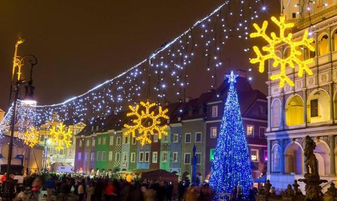 Ulice Poznania rozświetli 600 świątecznych światełek, a na rynku stanie choinka