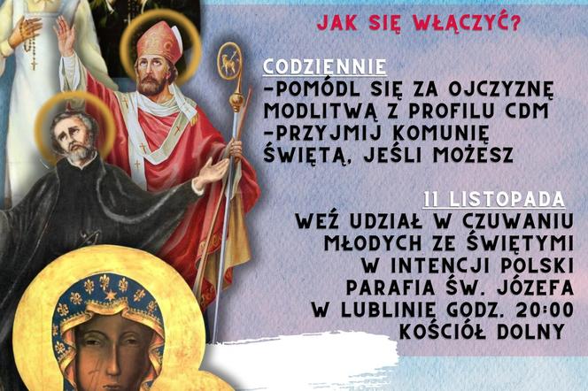 Młodzi ze Świętymi za Polskę - plakat 