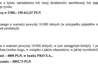 17 Oświadczenie majątkowe wiceprezydenta Wojciecha Rosickiego