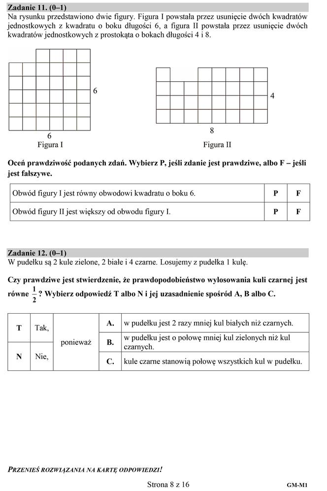 Egzamin gimnazjalny 2018 - część matematyczna