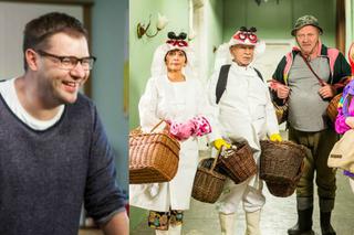 Świat według Kiepskich. Ferdek (Andrzej Grabowski), Paździoch (Ryszard Kotys), Helena (Renata Pałys), Halina (Marzena Kipiel-Sztuka), Tomasz Karolak