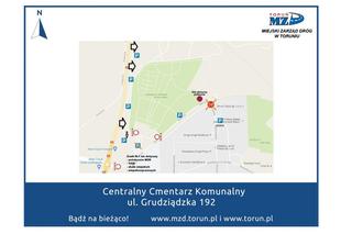 Organizacja ruchu przy cmentarzach na Wszystkich Świętych. 1 listopada w Toruniu