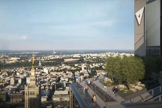 Tak będzie wyglądał park i taras widokowy na dachu Varso Tower. Niesamowita panorama Warszawy z wieżowca [ZDJĘCIA]