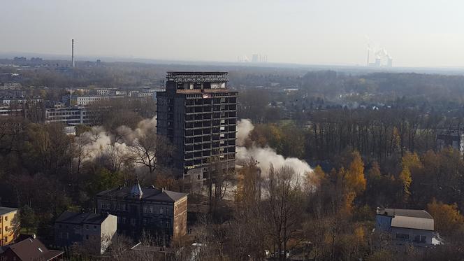 Wyburzanie Szkieletora w Sosnowcu