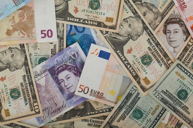 dolar, funt, euro, waluta, banknoty