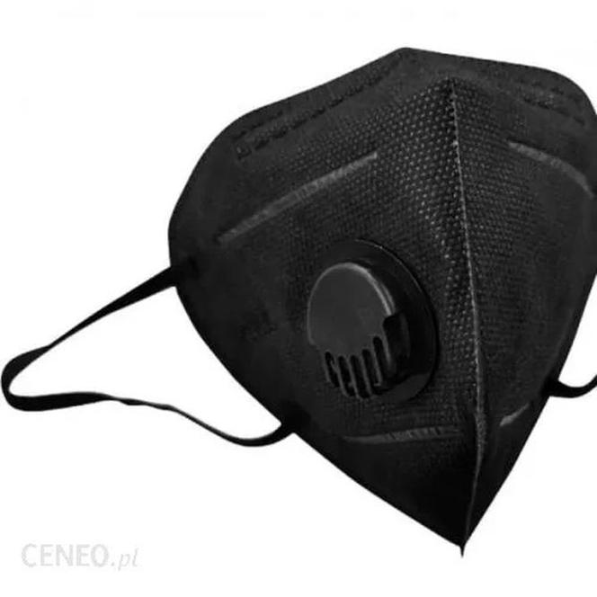 Maska KN95 czarna z zaworkiem