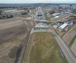 Budowa północnej obwodnicy Krakowa - zdjęcia styczeń 2024