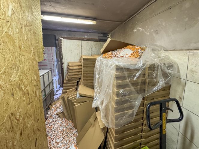 Nielegalna fabryka papierosów zlikwidowana! Milion papierosów w kartonach po pizzy