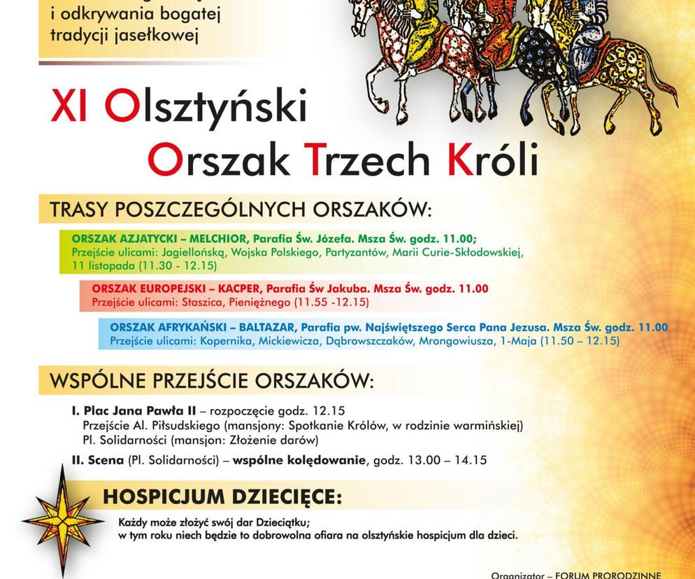 Ulicami Olsztyna przejdzie Orszak Trzech Króli