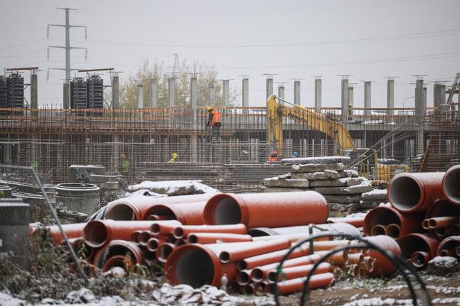 Uroczystość na terenie nowej stacji techniczno-postojowej metra w Warszawie