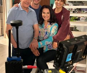 M jak miłość na planie. Kama (Michalina Sosna), Marcin (Mikołaj Roznerski), Erwin (Andrzej Dopierała), Aleksandra (Małgorzata Pieczyńska)